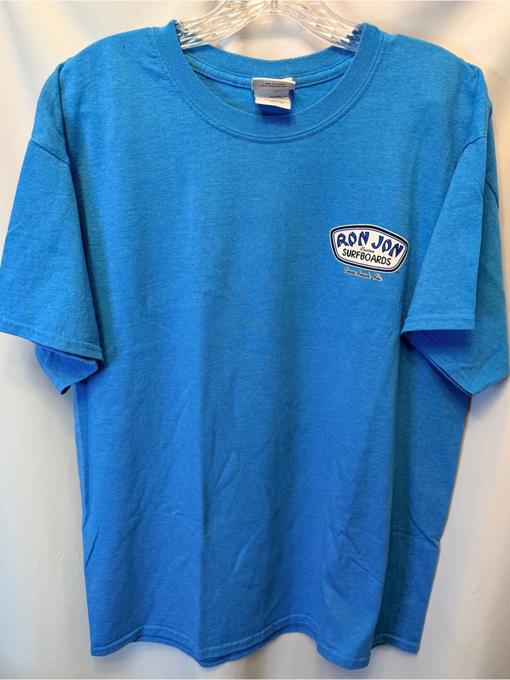Vintage Blue Ron Jon Surf Shop Size L Cocoa Beach FL T-Shirt Custom Surfboards